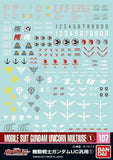 GUNDAM DECAL 107 MOBILE SUIT GUNDAM UNICORN MULTIUSE 1