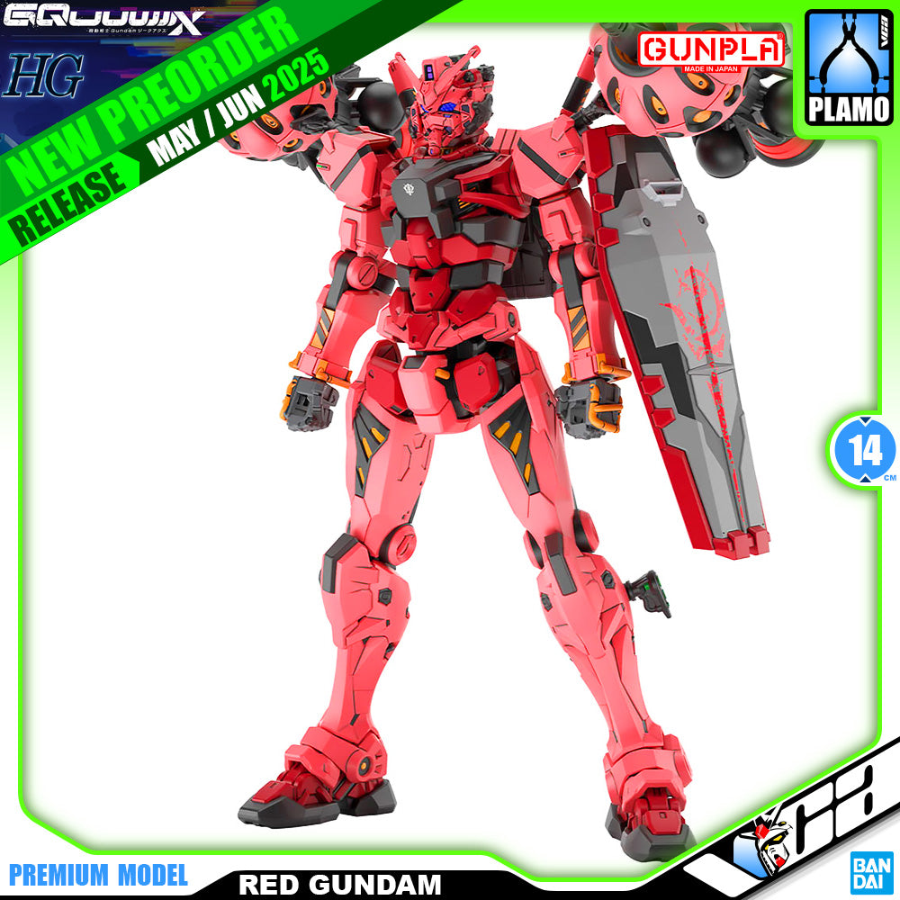 Bandai Namco Gunpla High Grade HG GQuuuuuuX Red Gundam Action Figure Model Toy Kit VCA Gundam Singapore