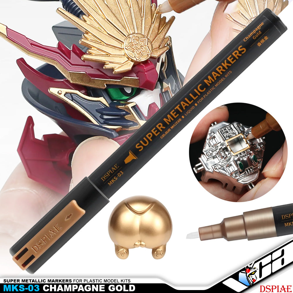 Dspiae Super Metallic Markers MKS-03 Champagne Gold Action Figure Hobby Model Toy Paint VCA Gundam Singapore Dspiae Super Metallic Markers MKS-03 Champagne Gold Action Figure Hobby Model Toy Paint VCA Gundam Singapore