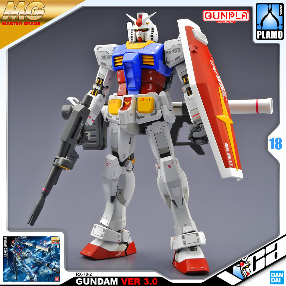 Bandai Gunpla Master Grade 1/100 MG RX-78-2 GUNDAM VER 3.0 Plastic Model Kit Toy VCA Singapore Bandai Gunpla Master Grade 1/100 MG RX-78-2 GUNDAM VER 3.0 Plastic Model Kit Toy VCA Singapore