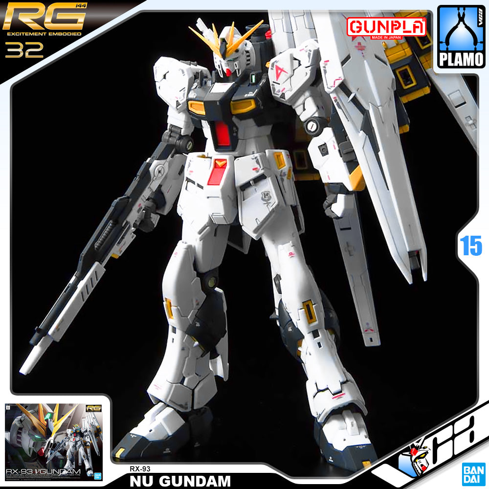 Bandai Gunpla Real Grade 1/144 RG RX-93 NU GUNDAM Plastic Model Kit Toy VCA Singapore Bandai Gunpla Real Grade 1/144 RG RX-93 NU GUNDAM Plastic Model Kit Toy VCA Singapore