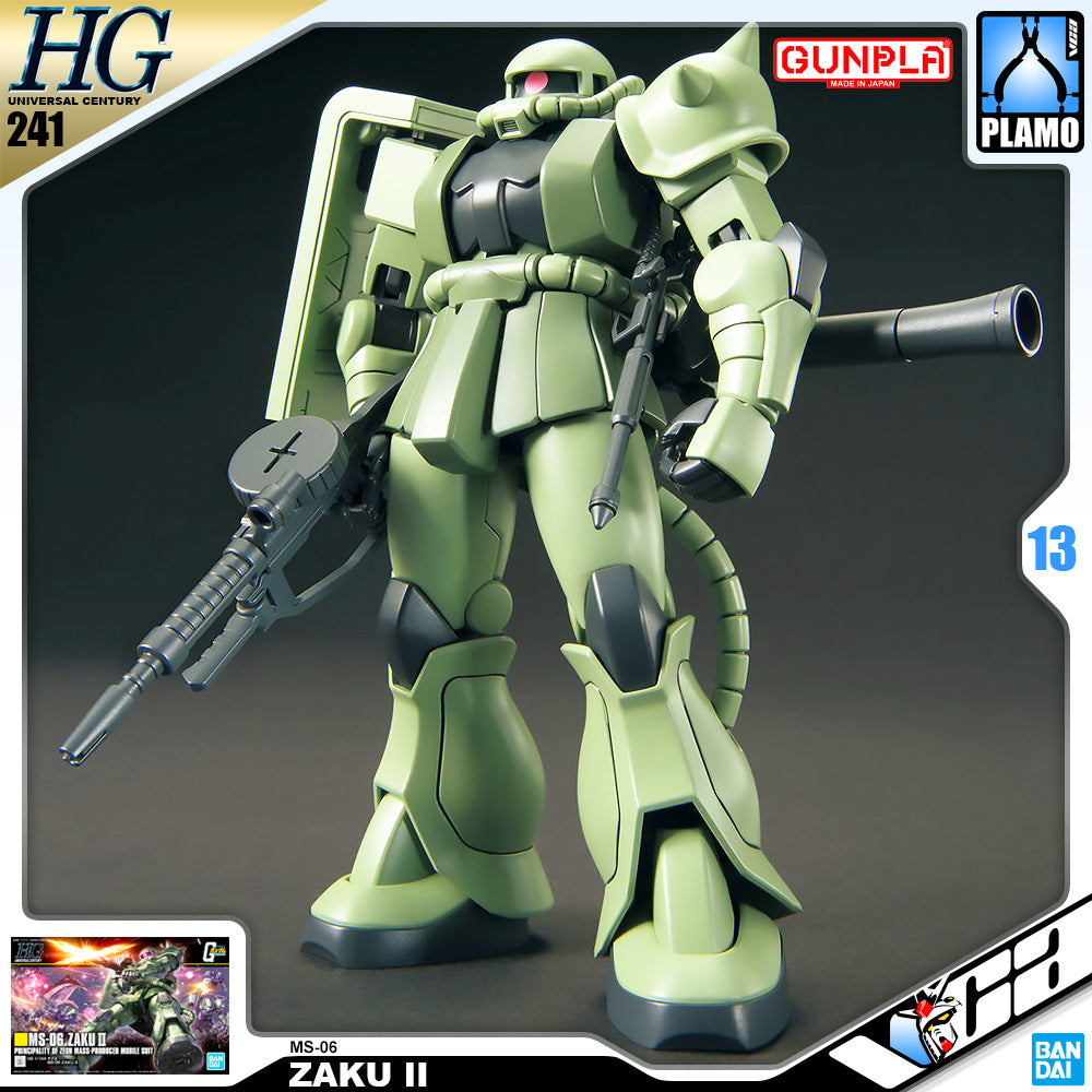 BANDAI GUNPLA HIGH GRADE UNIVERSAL CENTURY HGUC HG 1/144 MS-06 ZAKU II Plastic Model Toy VCA Gundam Singapore BANDAI GUNPLA HIGH GRADE UNIVERSAL CENTURY HGUC HG 1/144 MS-06 ZAKU II Plastic Model Toy VCA Gundam Singapore