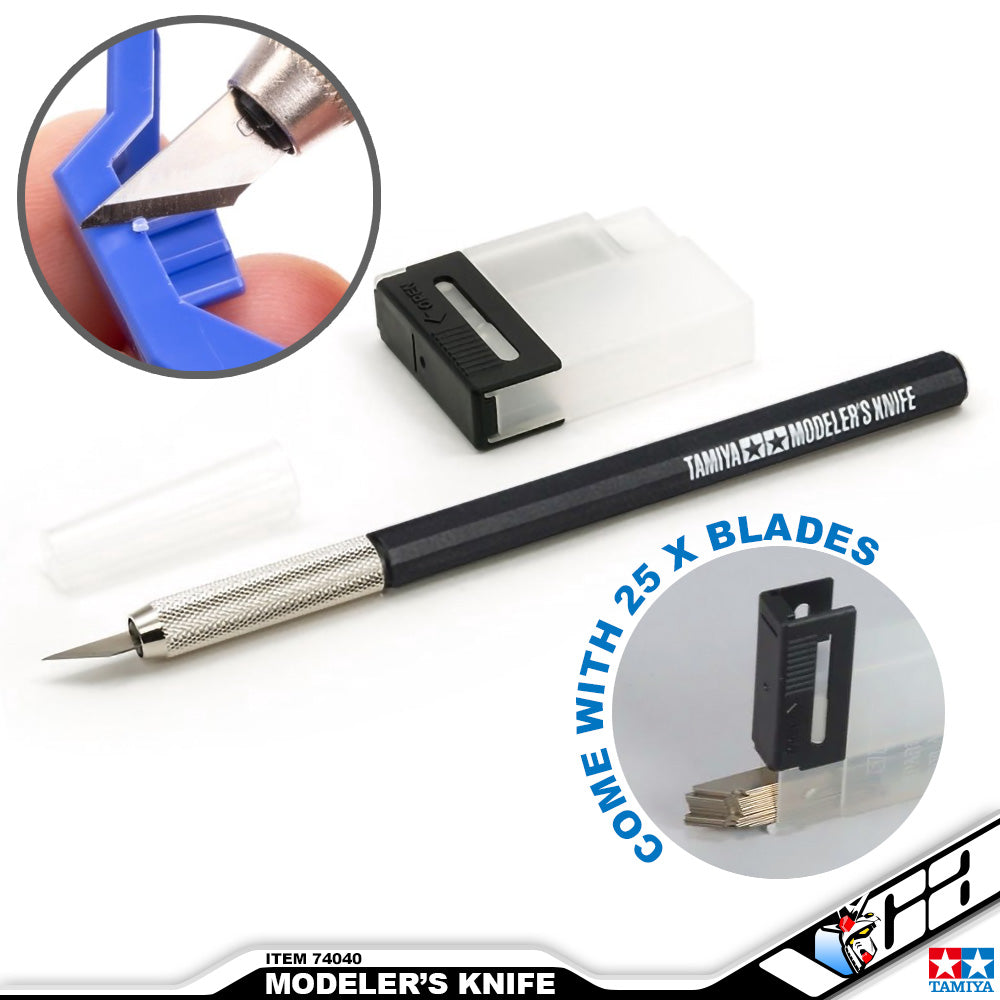 Tamiya 74040 Modeler's Knife with 25 pcs Replacement Blades Hobby Cutting Tool VCA Gundam Singaapore Tamiya 74040 Modeler's Knife with 25 pcs Replacement Blades Hobby Cutting Tool VCA Gundam Singaapore
