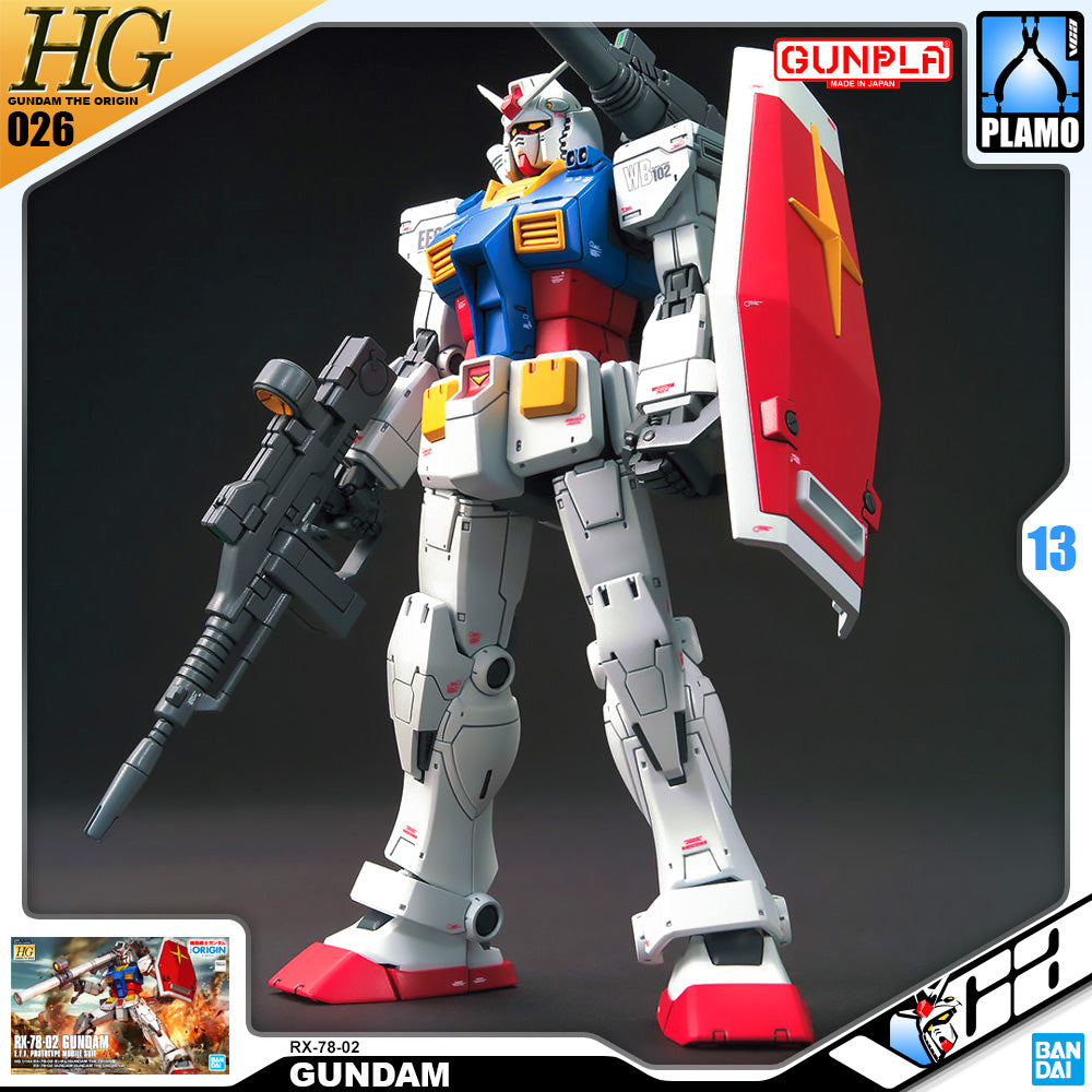 Bandai Gunpla High Grade The Origin HG RX-78-02 Gundam Plastic Model Action Toy VCA Singapore Bandai Gunpla High Grade The Origin HG RX-78-02 Gundam Plastic Model Action Toy VCA Singapore