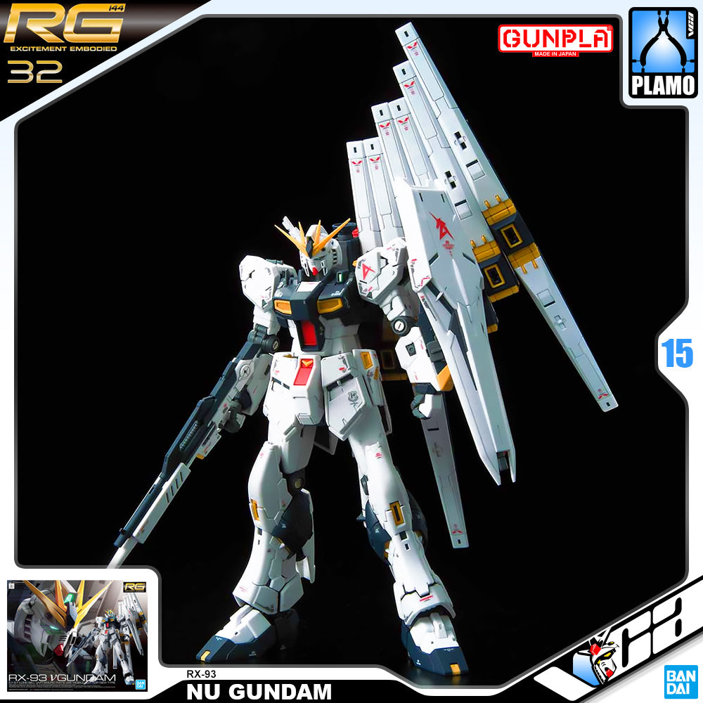 Bandai Gunpla Real Grade 1/144 RG RX-93 NU GUNDAM Plastic Model Kit Toy VCA Singapore Bandai Gunpla Real Grade 1/144 RG RX-93 NU GUNDAM Plastic Model Kit Toy VCA Singapore