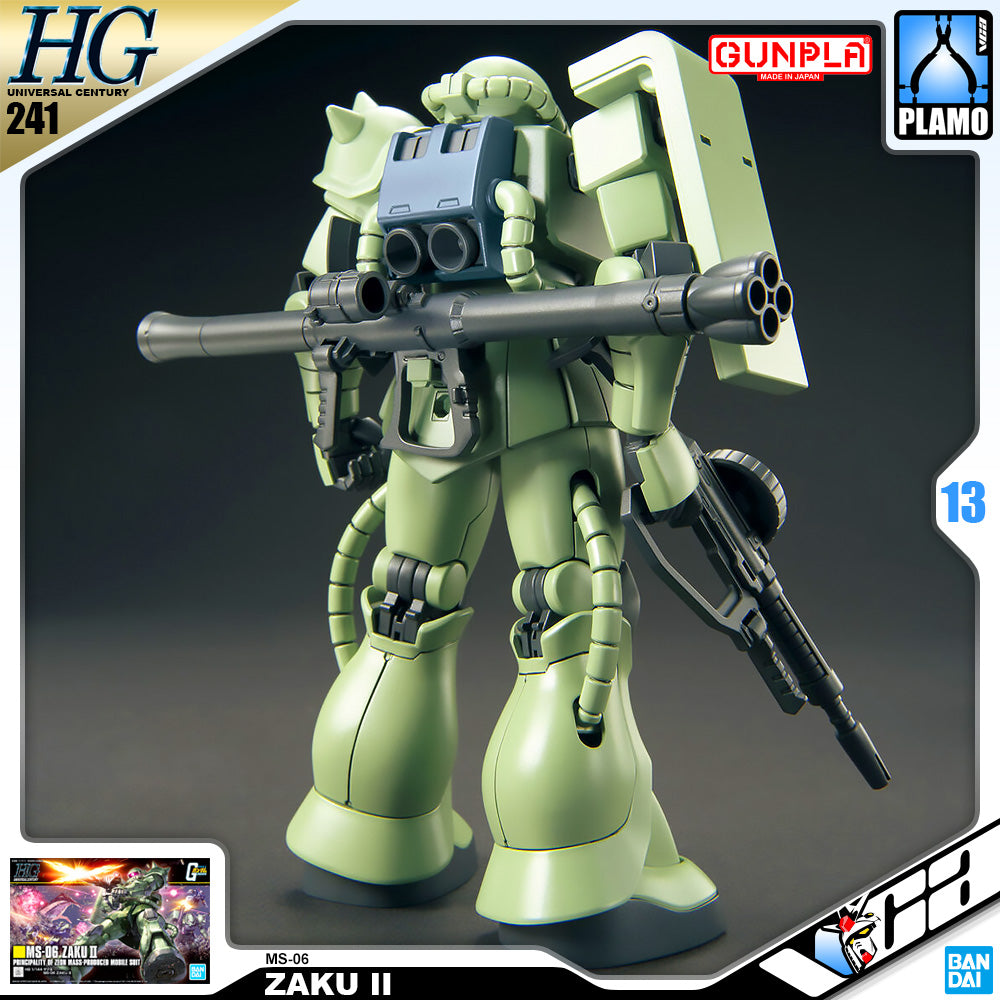 BANDAI GUNPLA HIGH GRADE UNIVERSAL CENTURY HGUC HG 1/144 MS-06 ZAKU II Plastic Model Toy VCA Gundam Singapore BANDAI GUNPLA HIGH GRADE UNIVERSAL CENTURY HGUC HG 1/144 MS-06 ZAKU II Plastic Model Toy VCA Gundam Singapore