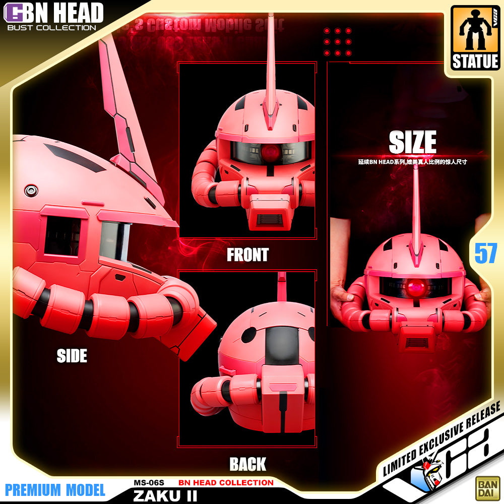 Bandai Namco BN Head Collection MS-06S Zaku II Big Bust Figure Statue VCA Gundam Singapore Bandai Namco BN Head Collection MS-06S Zaku II Big Bust Figure Statue VCA Gundam Singapore