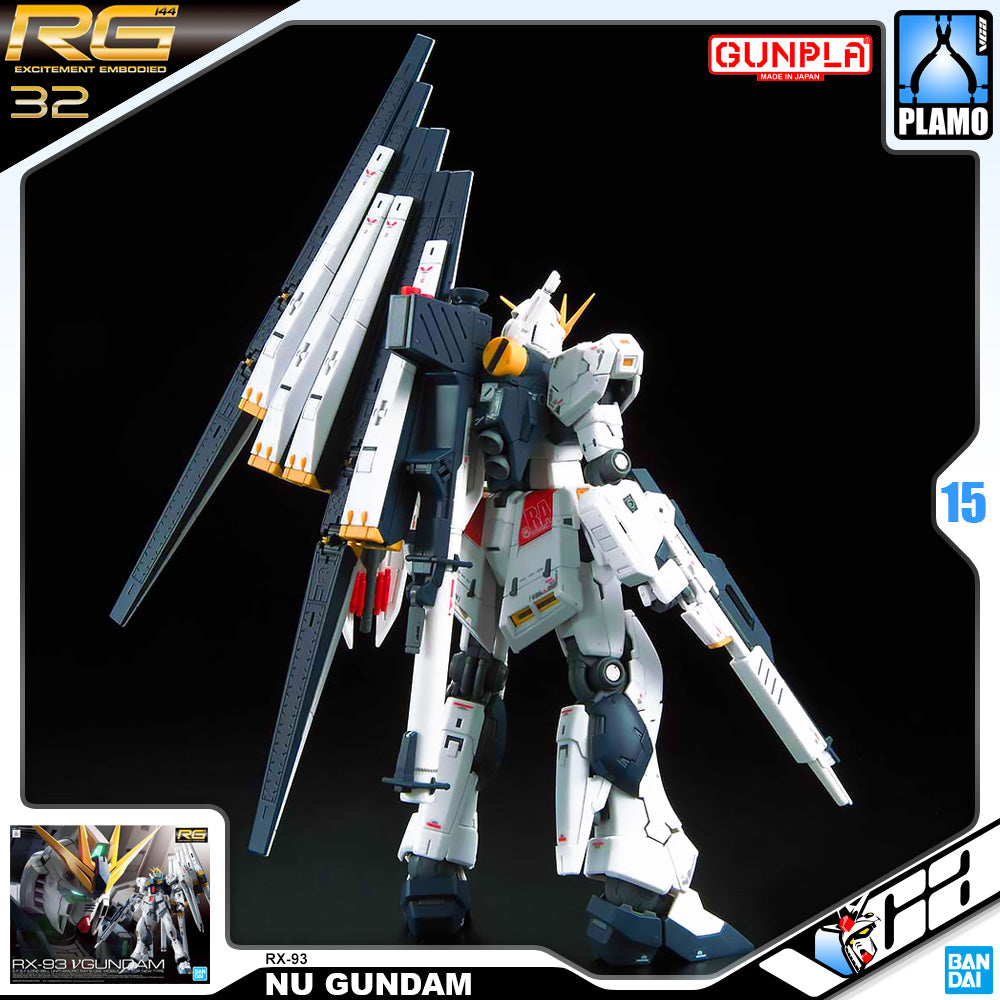 Bandai Gunpla Real Grade 1/144 RG RX-93 NU GUNDAM Plastic Model Kit Toy VCA Singapore Bandai Gunpla Real Grade 1/144 RG RX-93 NU GUNDAM Plastic Model Kit Toy VCA Singapore