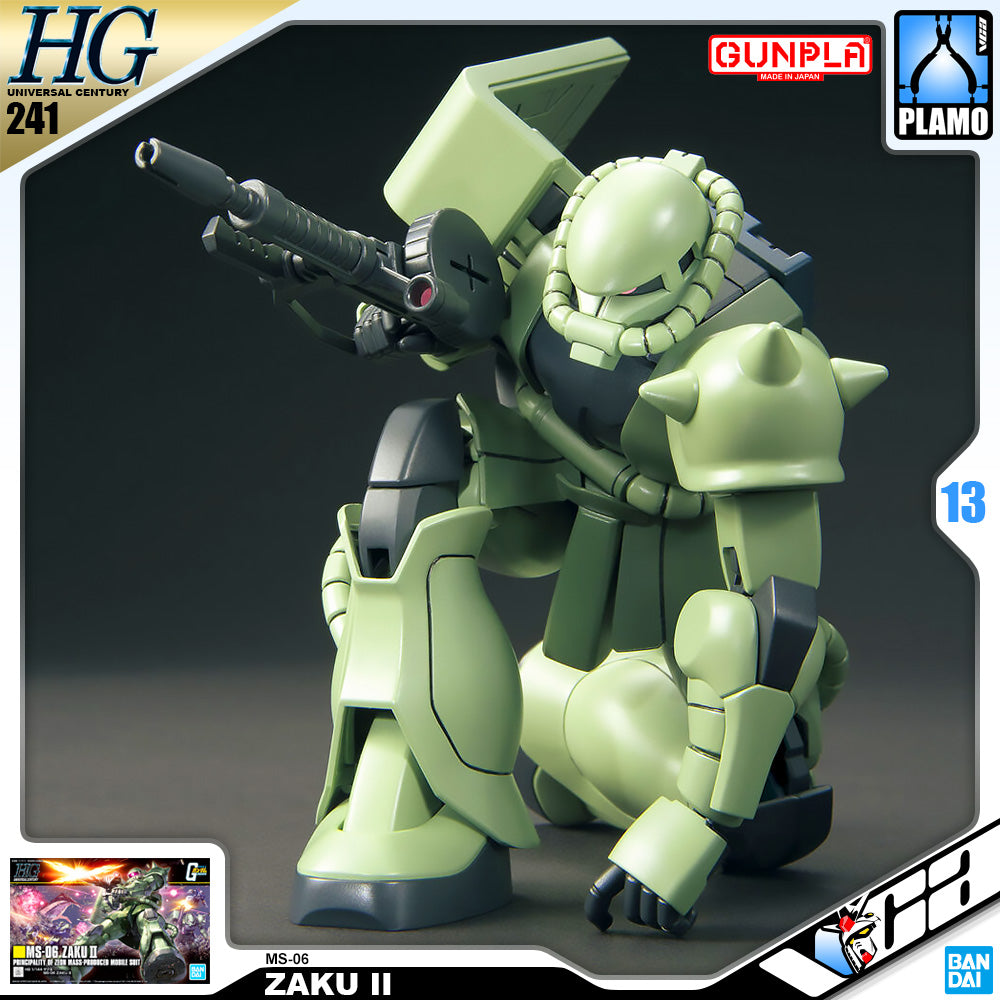 BANDAI GUNPLA HIGH GRADE UNIVERSAL CENTURY HGUC HG 1/144 MS-06 ZAKU II Plastic Model Toy VCA Gundam Singapore BANDAI GUNPLA HIGH GRADE UNIVERSAL CENTURY HGUC HG 1/144 MS-06 ZAKU II Plastic Model Toy VCA Gundam Singapore