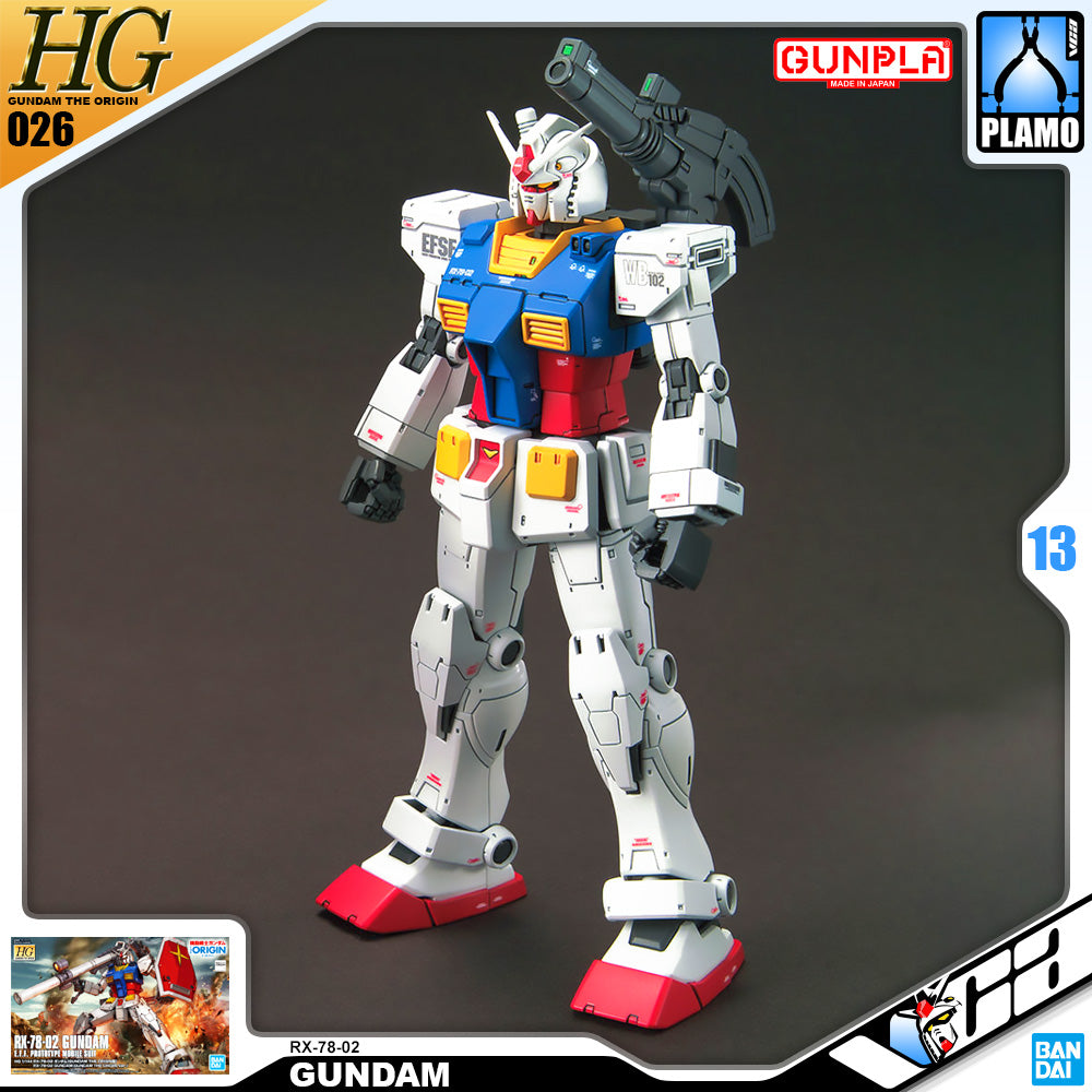 Bandai Gunpla High Grade The Origin HG RX-78-02 Gundam Plastic Model Action Toy VCA Singapore Bandai Gunpla High Grade The Origin HG RX-78-02 Gundam Plastic Model Action Toy VCA Singapore