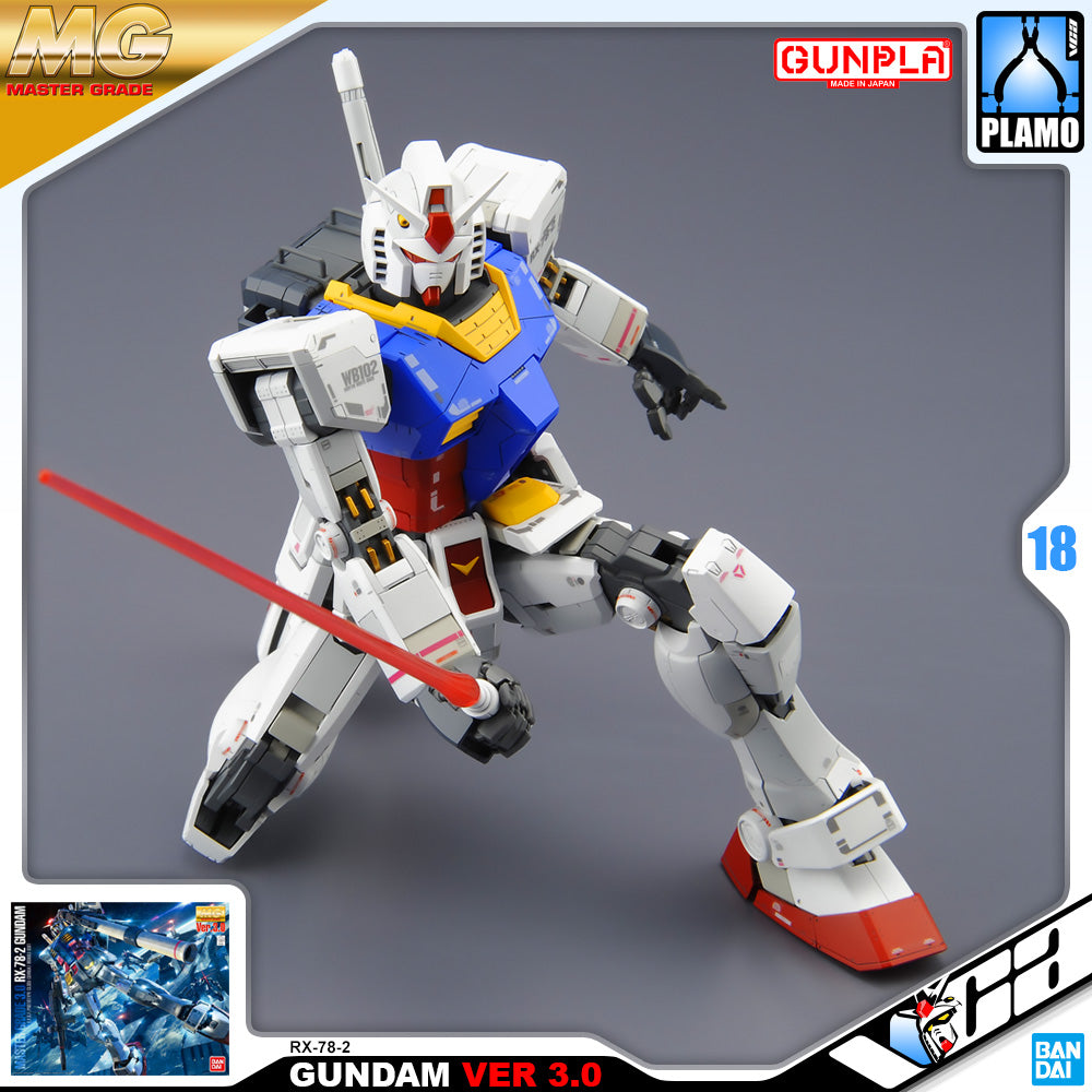 Bandai Gunpla Master Grade 1/100 MG RX-78-2 GUNDAM VER 3.0 Plastic Model Kit Toy VCA Singapore Bandai Gunpla Master Grade 1/100 MG RX-78-2 GUNDAM VER 3.0 Plastic Model Kit Toy VCA Singapore
