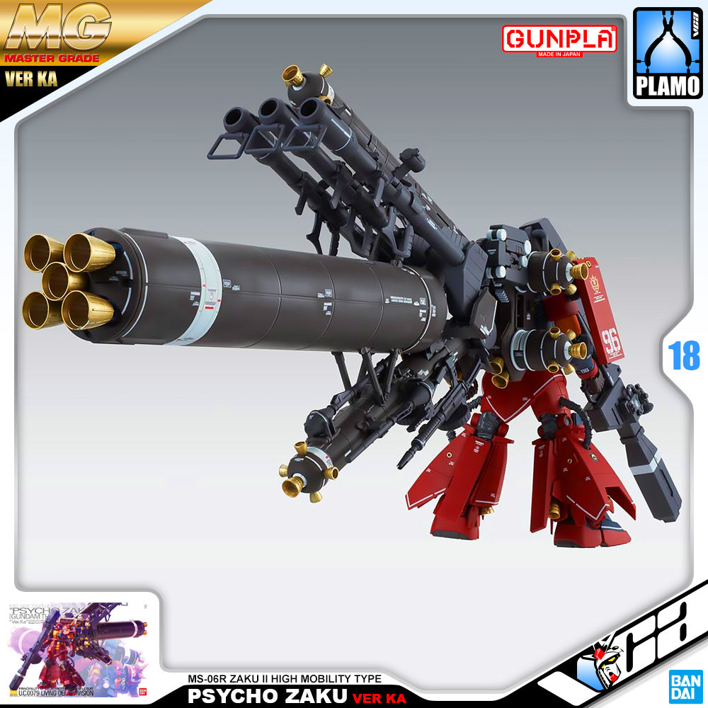 Bandai Gunpla Master Grade 1/00 MG MS-06R Zaku II High Mobility Type Psycho Zaku VER KA Plastic Model Toy VCA Singapore Bandai Gunpla Master Grade 1/00 MG MS-06R Zaku II High Mobility Type Psycho Zaku VER KA Plastic Model Toy VCA Singapore