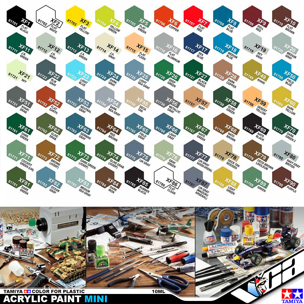TAMIYA ACRYLIC MINI 10ML PLASTIC MODEL HOBBY ACTION FIGURE TOY PAINT VCA GUNDAM SINGAPORE TAMIYA ACRYLIC MINI 10ML PLASTIC MODEL HOBBY ACTION FIGURE TOY PAINT VCA GUNDAM SINGAPORE