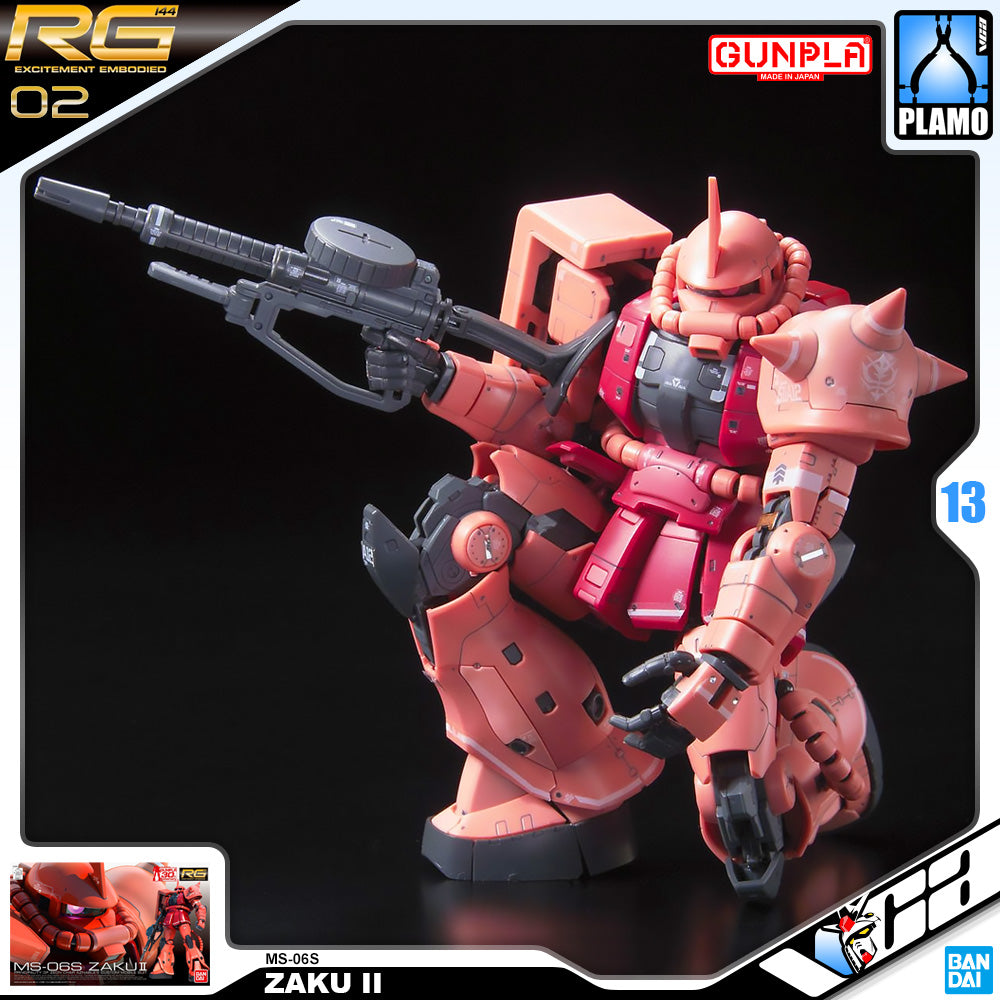 Bandai Real Grade 1/144 RG MS-06S ZAKU II Plastic Model Kit Toy VCA Gundam Singapore