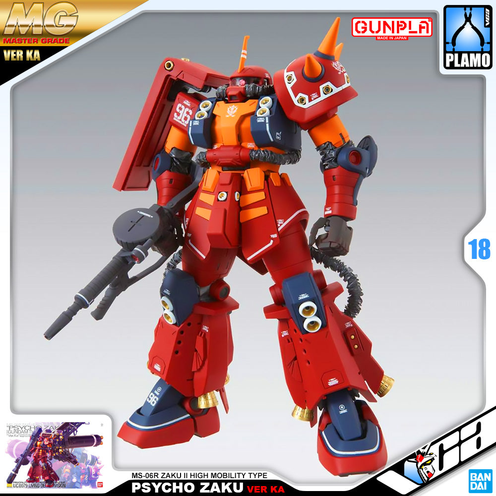 Bandai Gunpla Master Grade 1/00 MG MS-06R Zaku II High Mobility Type Psycho Zaku VER KA Plastic Model Toy VCA Singapore Bandai Gunpla Master Grade 1/00 MG MS-06R Zaku II High Mobility Type Psycho Zaku VER KA Plastic Model Toy VCA Singapore