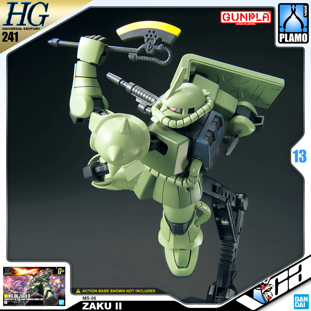 BANDAI GUNPLA HIGH GRADE UNIVERSAL CENTURY HGUC HG 1/144 MS-06 ZAKU II Plastic Model Toy VCA Gundam Singapore BANDAI GUNPLA HIGH GRADE UNIVERSAL CENTURY HGUC HG 1/144 MS-06 ZAKU II Plastic Model Toy VCA Gundam Singapore