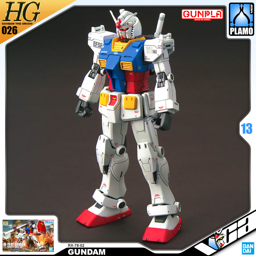 Bandai Gunpla High Grade The Origin HG RX-78-02 Gundam Plastic Model Action Toy VCA Singapore Bandai Gunpla High Grade The Origin HG RX-78-02 Gundam Plastic Model Action Toy VCA Singapore