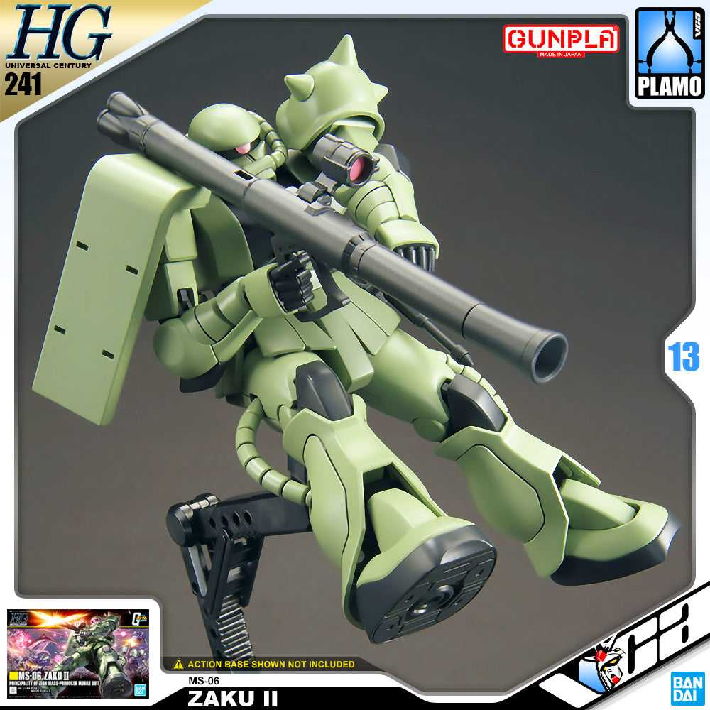 BANDAI GUNPLA HIGH GRADE UNIVERSAL CENTURY HGUC HG 1/144 MS-06 ZAKU II Plastic Model Toy VCA Gundam Singapore BANDAI GUNPLA HIGH GRADE UNIVERSAL CENTURY HGUC HG 1/144 MS-06 ZAKU II Plastic Model Toy VCA Gundam Singapore
