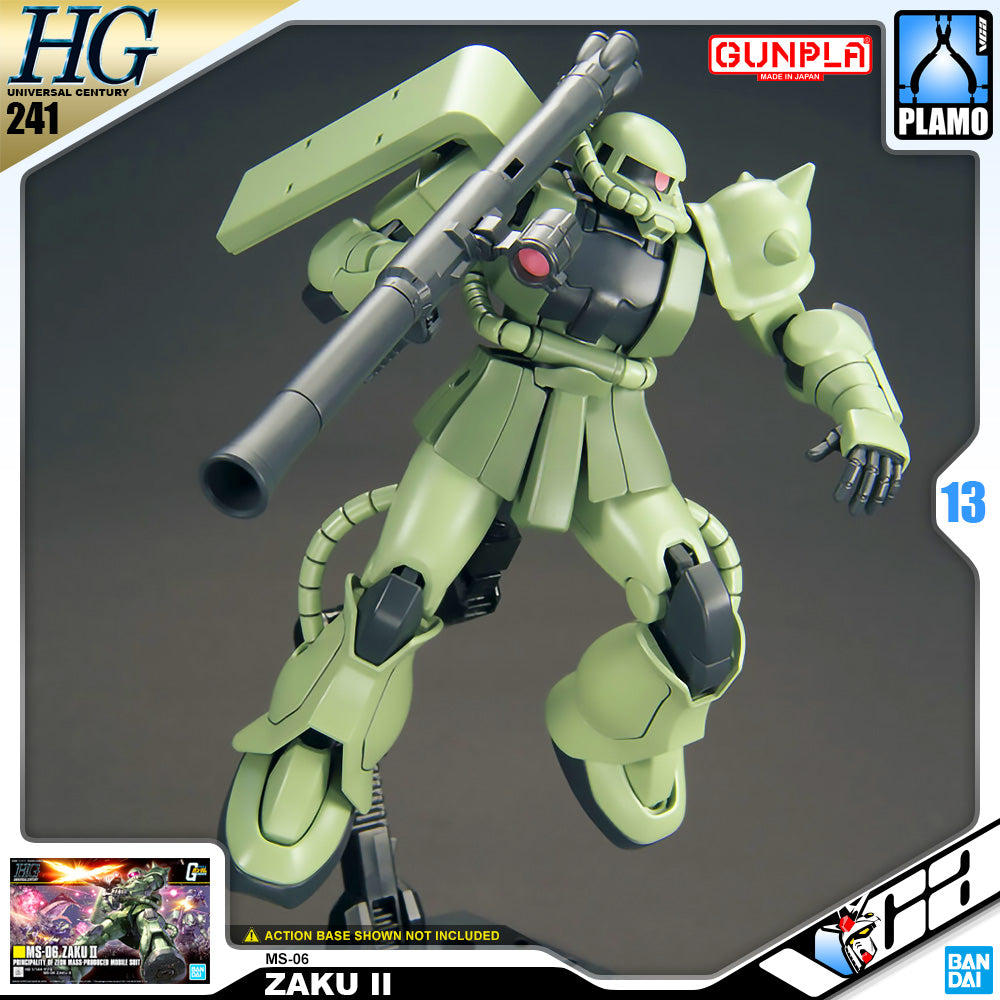 BANDAI GUNPLA HIGH GRADE UNIVERSAL CENTURY HGUC HG 1/144 MS-06 ZAKU II Plastic Model Toy VCA Gundam Singapore BANDAI GUNPLA HIGH GRADE UNIVERSAL CENTURY HGUC HG 1/144 MS-06 ZAKU II Plastic Model Toy VCA Gundam Singapore