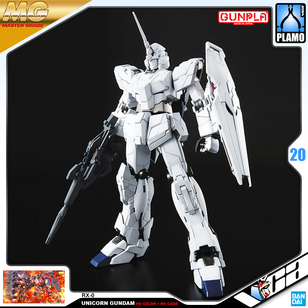 Bandai Gunpla Master Grade 1/100 MG Unicorn Gundam HD Color + HD Cage Plastic Model Toy VCA Singapore