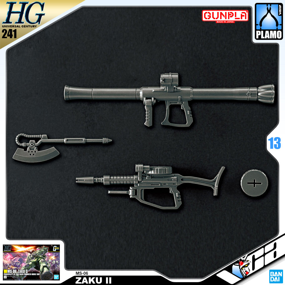 BANDAI GUNPLA HIGH GRADE UNIVERSAL CENTURY HGUC HG 1/144 MS-06 ZAKU II Plastic Model Toy VCA Gundam Singapore BANDAI GUNPLA HIGH GRADE UNIVERSAL CENTURY HGUC HG 1/144 MS-06 ZAKU II Plastic Model Toy VCA Gundam Singapore