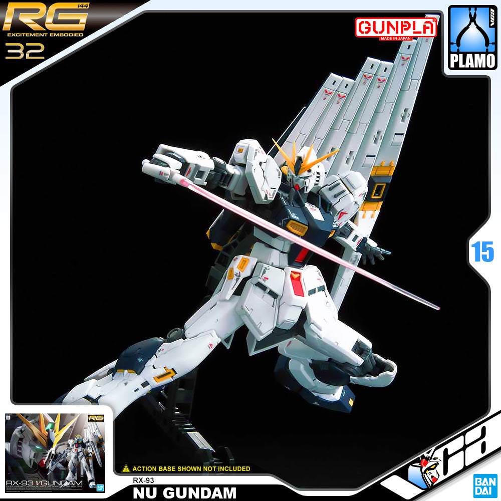 Bandai Gunpla Real Grade 1/144 RG RX-93 NU GUNDAM Plastic Model Kit Toy VCA Singapore Bandai Gunpla Real Grade 1/144 RG RX-93 NU GUNDAM Plastic Model Kit Toy VCA Singapore