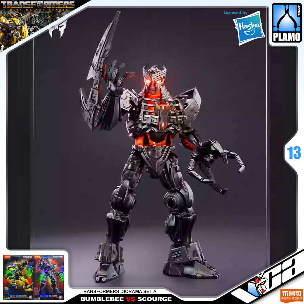 Bloks 布鲁可 Transformers Rise of the Beasts Bumblebee vs Scourge Diorama Set A Plastic Model Toy VCA Gundam Singapore