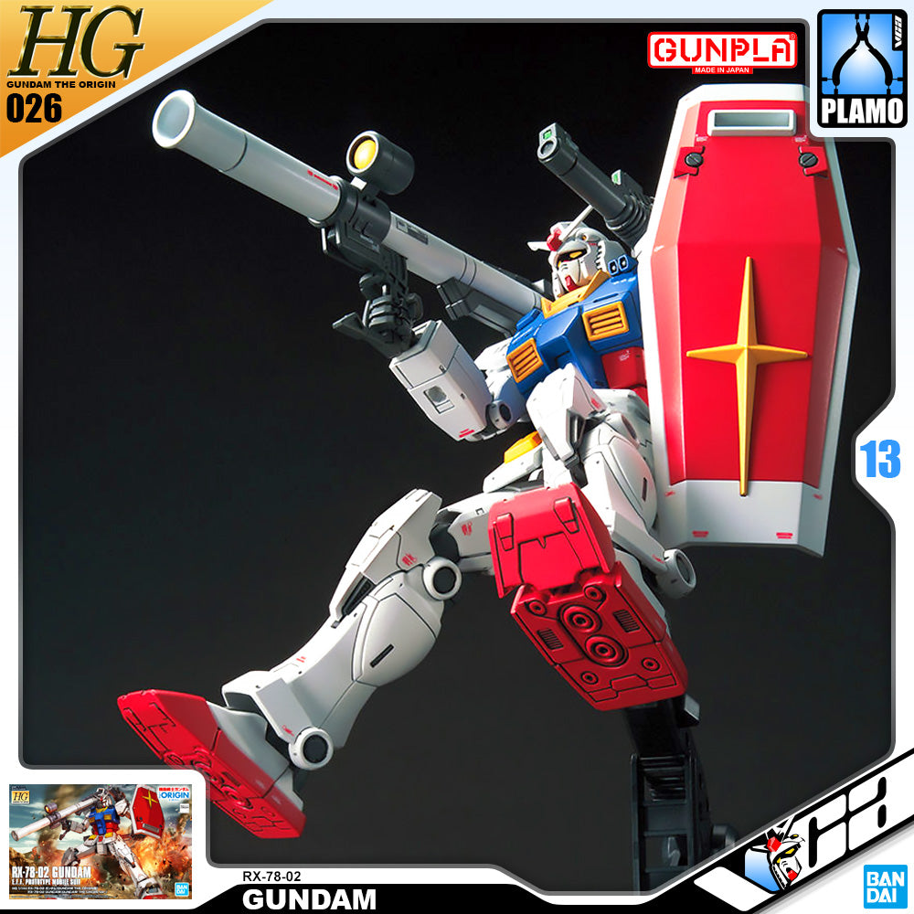 Bandai Gunpla High Grade The Origin HG RX-78-02 Gundam Plastic Model Action Toy VCA Singapore Bandai Gunpla High Grade The Origin HG RX-78-02 Gundam Plastic Model Action Toy VCA Singapore