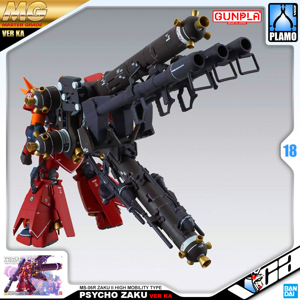Bandai Gunpla Master Grade 1/00 MG MS-06R Zaku II High Mobility Type Psycho Zaku VER KA Plastic Model Toy VCA Singapore Bandai Gunpla Master Grade 1/00 MG MS-06R Zaku II High Mobility Type Psycho Zaku VER KA Plastic Model Toy VCA Singapore