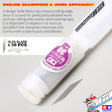 TAMIYA 74074 DESIGN KNIFE REPLACEMENT BLADE (30 PCS)