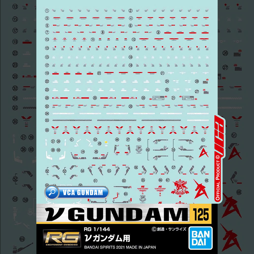 GUNDAM DECAL 125 RG RX-93 NU GUNDAM GUNDAM DECAL 125 RG RX-93 NU GUNDAM