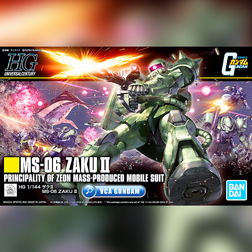 BANDAI GUNPLA HIGH GRADE UNIVERSAL CENTURY HGUC HG 1/144 MS-06 ZAKU II Plastic Model Toy VCA Gundam Singapore BANDAI GUNPLA HIGH GRADE UNIVERSAL CENTURY HGUC HG 1/144 MS-06 ZAKU II Plastic Model Toy VCA Gundam Singapore