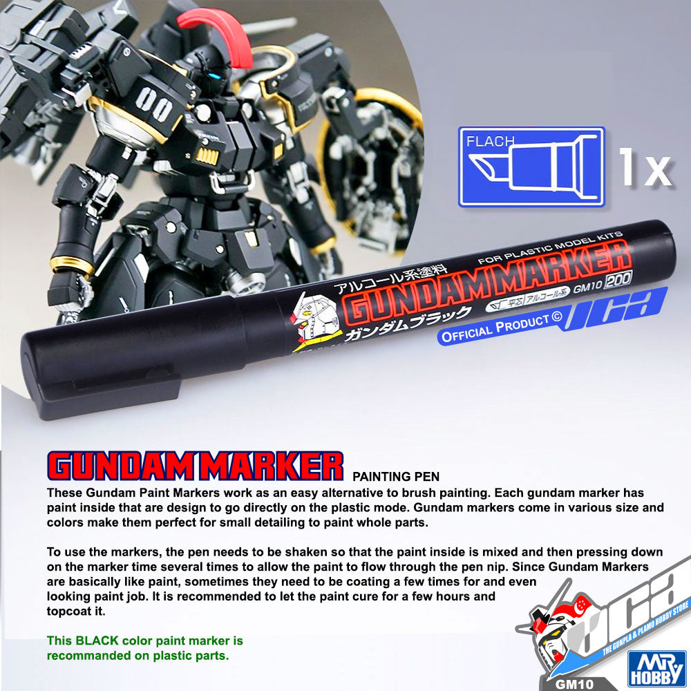 GSI CREOS MR GREY HOBBY GM10 Gundam Marker Painting Pen Black GSI CREOS MR GREY HOBBY GM10 Gundam Marker Painting Pen Black