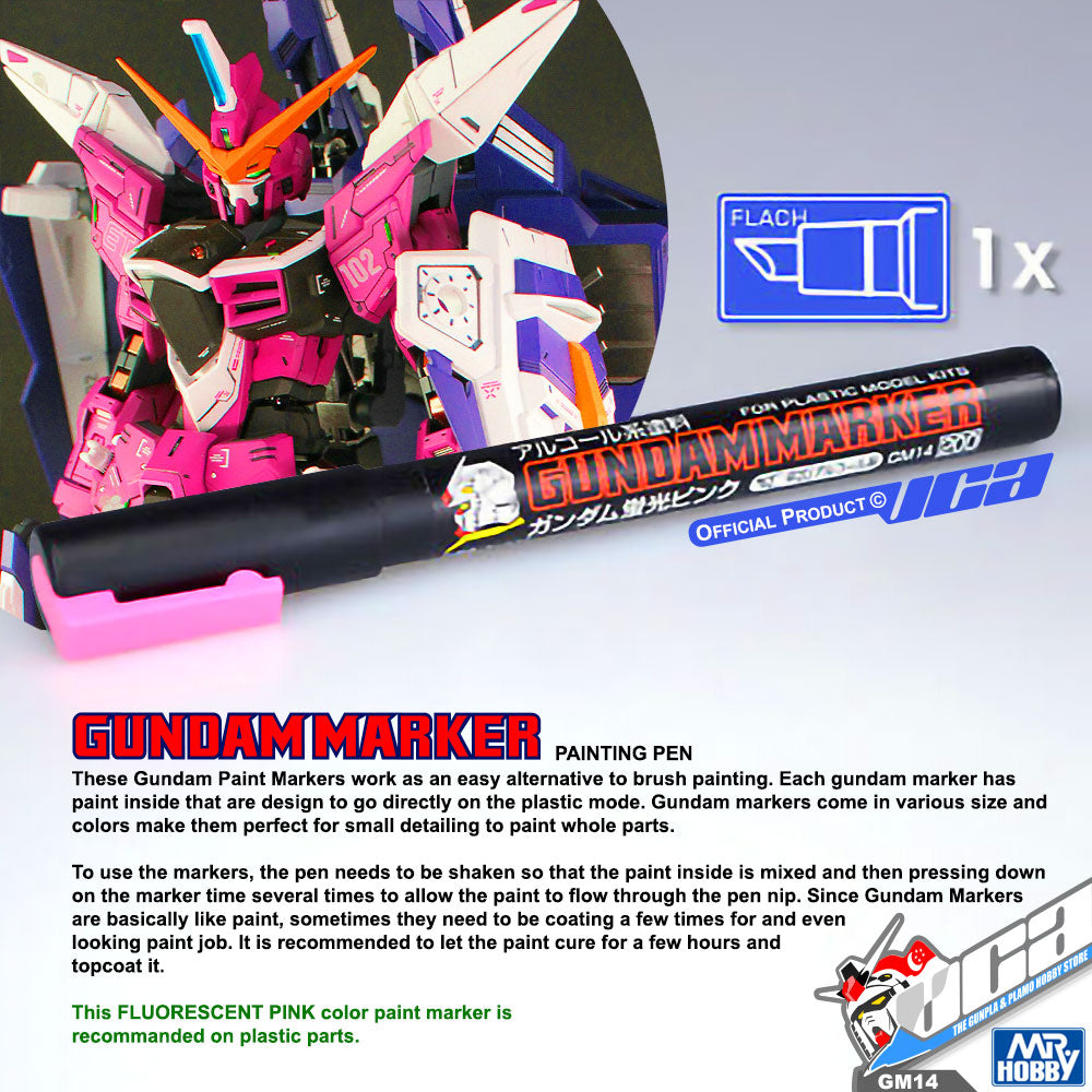 GSI CREOS MR GREY HOBBY GM14 Gundam Marker Painting Pen fluorescent pink