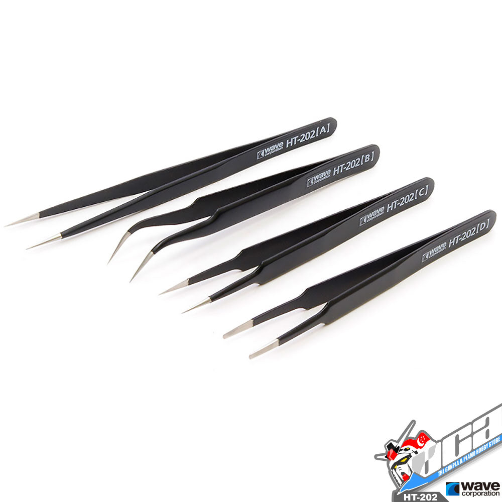 WaveCorporation® HT-202 PRECISION NEEDLE SHAPED TWEEZERS (4PCS)
