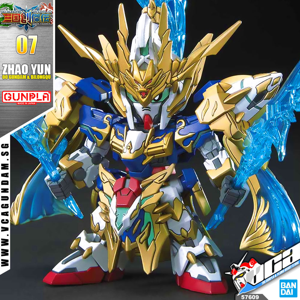 Bandaiยฎ Gunpla SD Sangoku Soketsuden (SDSS) ZHAO YUN 00 GUNDAM & BILONGQU