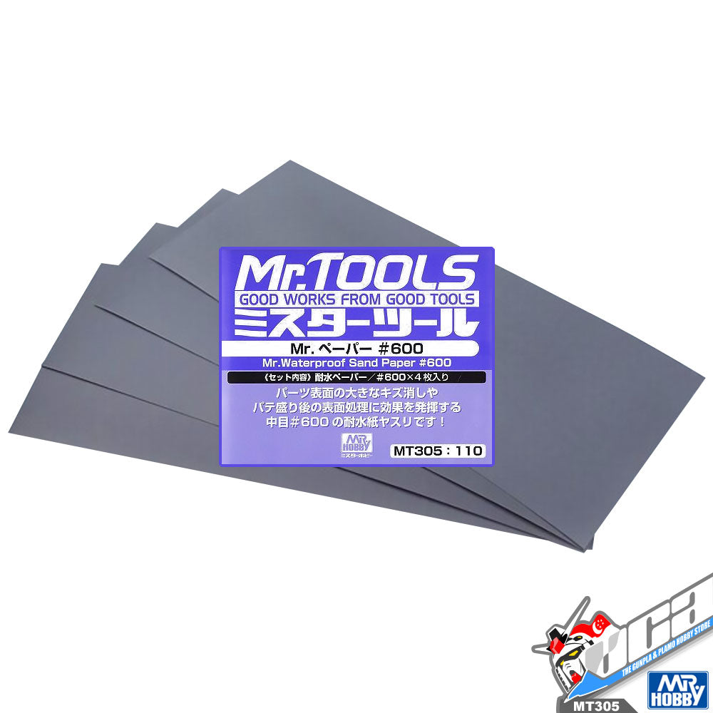 Mr.Hobby® MT305 MR.WATERPROOF SAND PAPER #600 (4PCS)