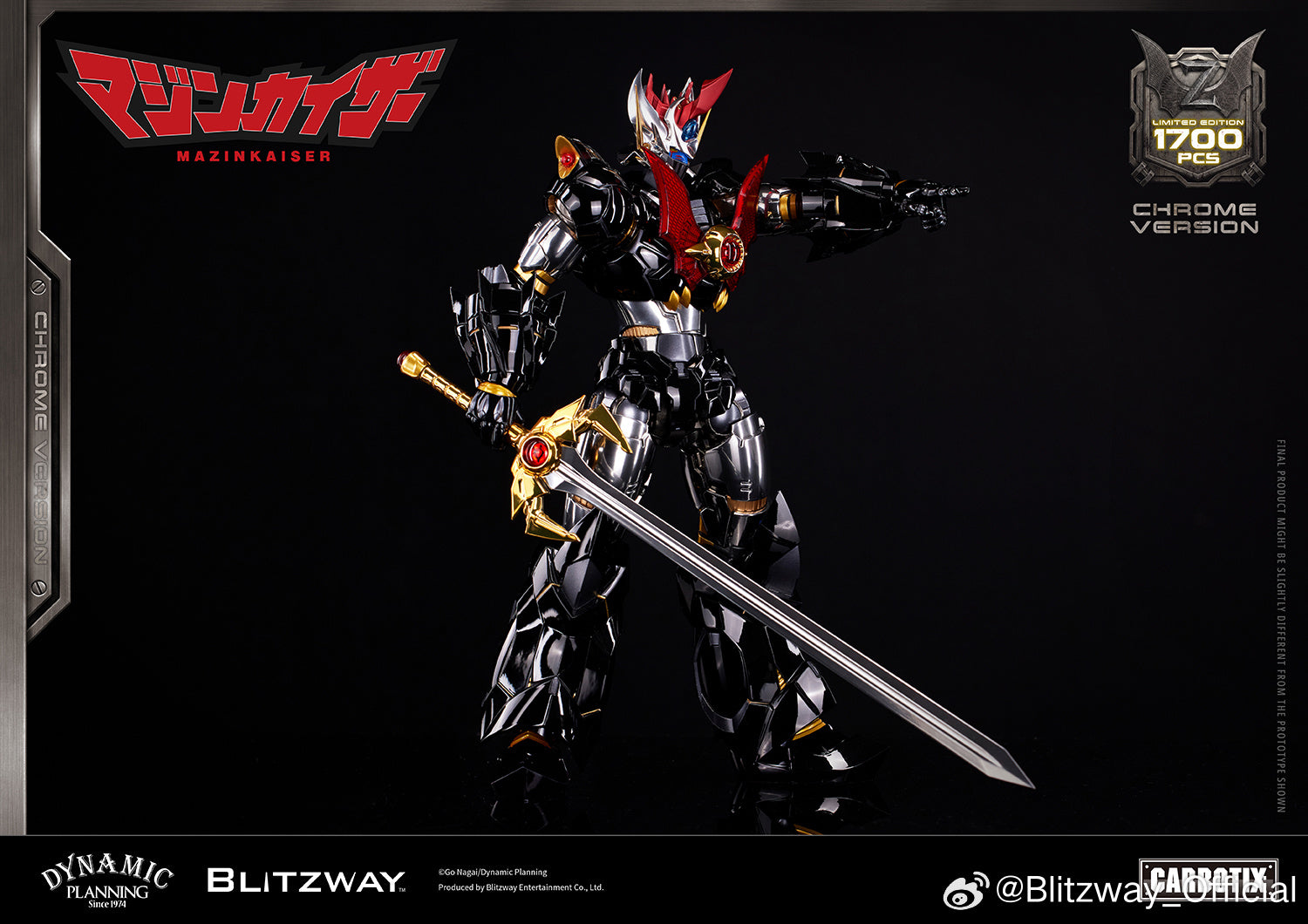Blitzway Carbotix Super Robot Wars Mazinkaiser Chrome Plated Version 魔神凯撒 镀铬版 Premium Metal Build Structure Action Figure VCA Gundam Singapore