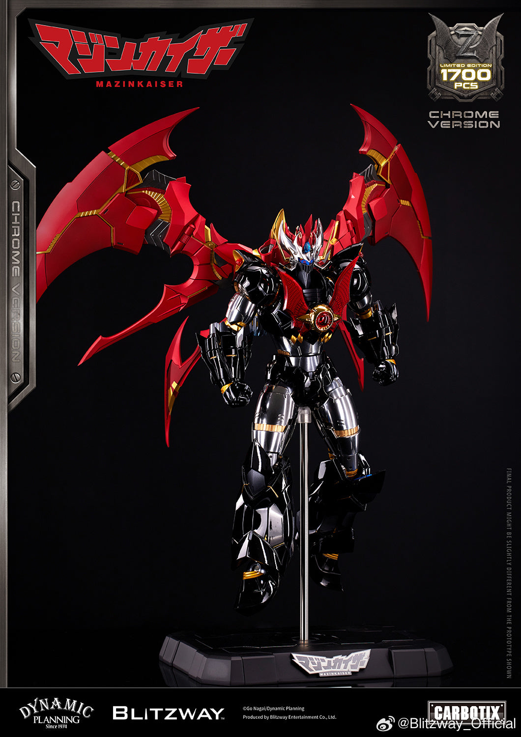 Blitzway Carbotix Super Robot Wars Mazinkaiser Chrome Plated Version 魔神凯撒 镀铬版 Premium Metal Build Structure Action Figure VCA Gundam Singapore
