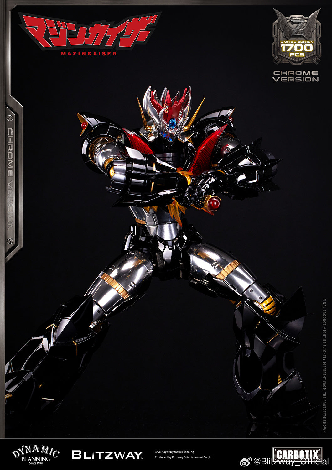 Blitzway Carbotix Super Robot Wars Mazinkaiser Chrome Plated Version 魔神凯撒 镀铬版 Premium Metal Build Structure Action Figure VCA Gundam Singapore