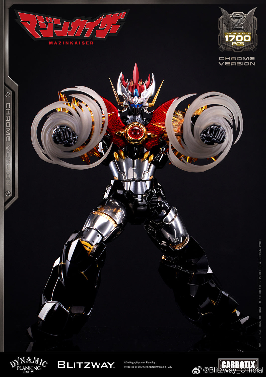 Blitzway Carbotix Super Robot Wars Mazinkaiser Chrome Plated Version 魔神凯撒 镀铬版 Premium Metal Build Structure Action Figure VCA Gundam Singapore