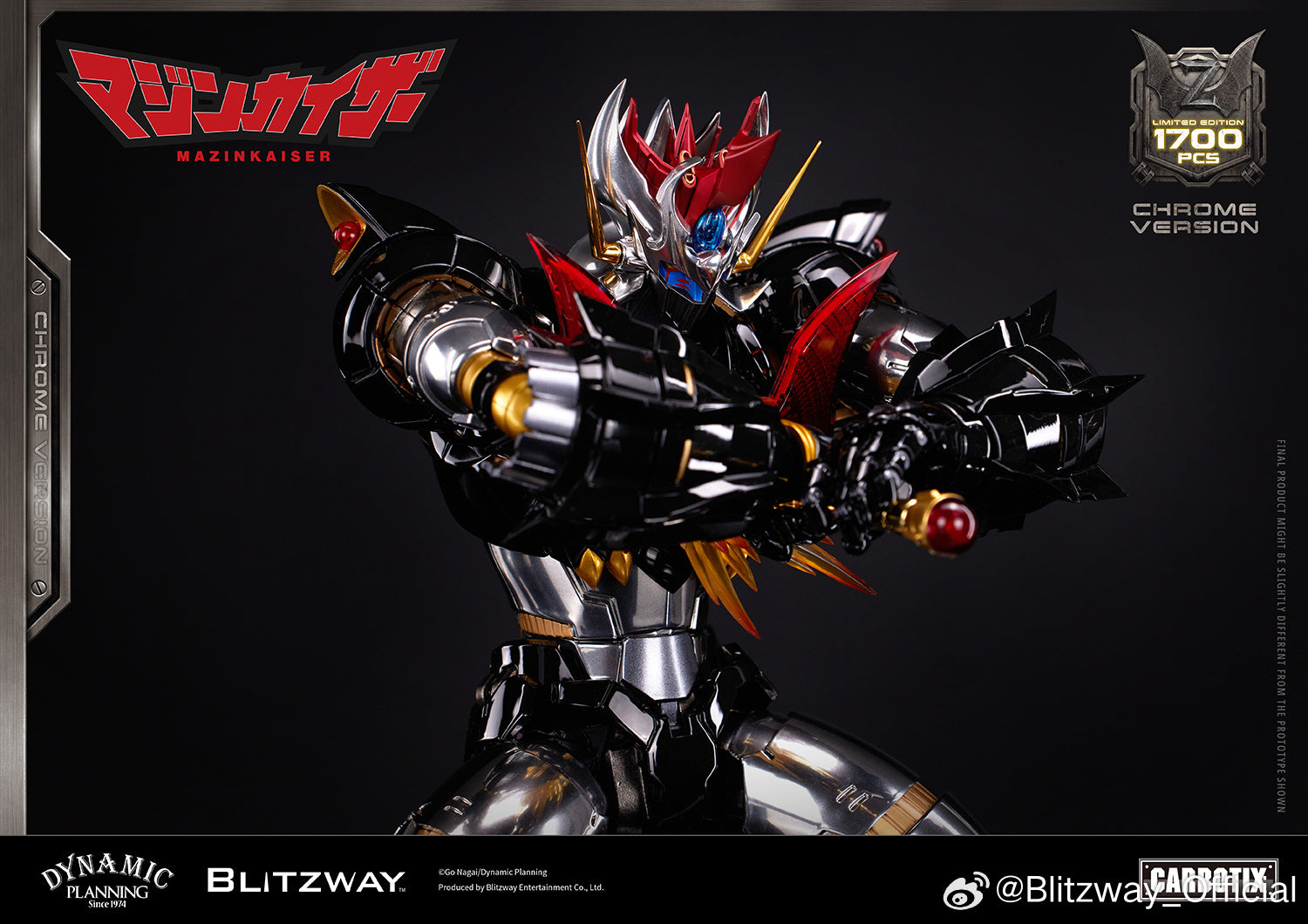 Blitzway Carbotix Super Robot Wars Mazinkaiser Chrome Plated Version 魔神凯撒 镀铬版 Premium Metal Build Structure Action Figure VCA Gundam Singapore