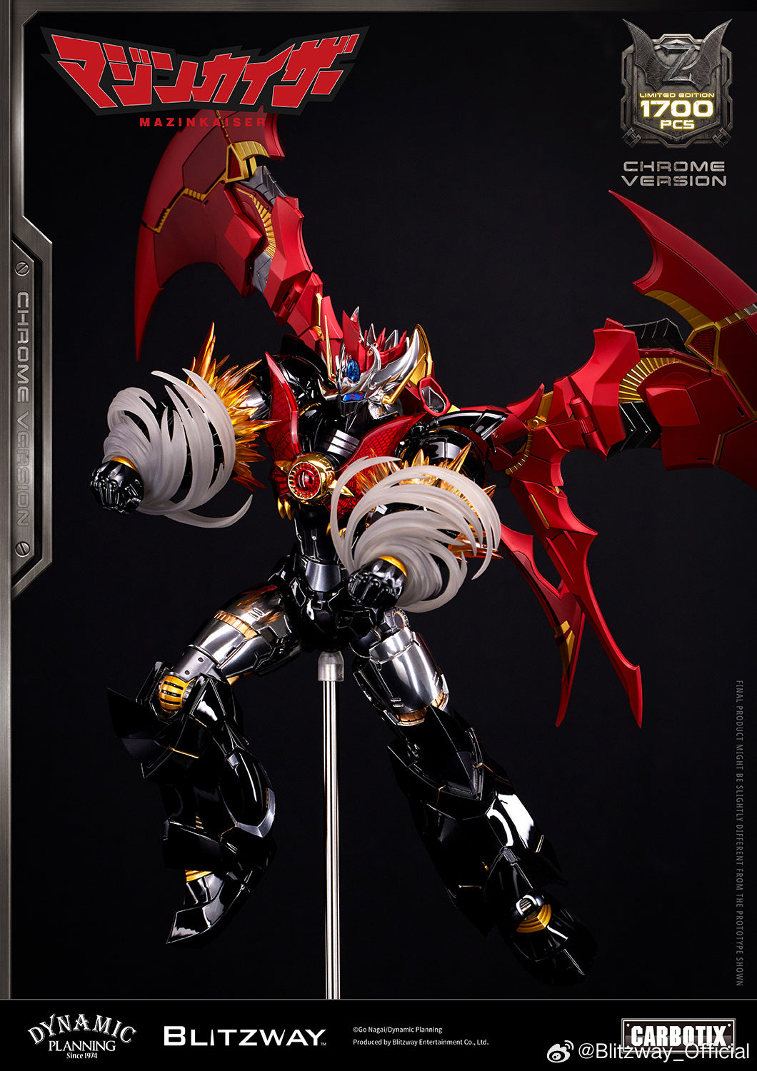 Blitzway Carbotix Super Robot Wars Mazinkaiser Chrome Plated Version 魔神凯撒 镀铬版 Premium Metal Build Structure Action Figure VCA Gundam Singapore