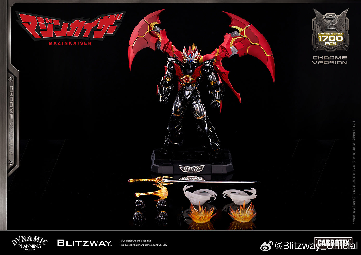 Blitzway Carbotix Super Robot Wars Mazinkaiser Chrome Plated Version 魔神凯撒 镀铬版 Premium Metal Build Structure Action Figure VCA Gundam Singapore