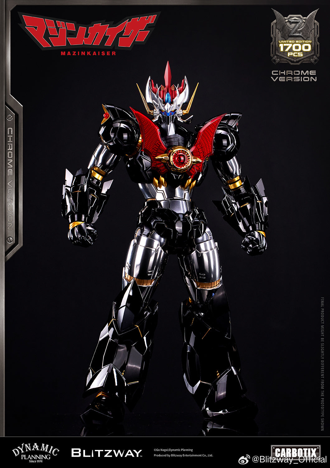 Blitzway Carbotix Super Robot Wars Mazinkaiser Chrome Plated Version 魔神凯撒 镀铬版 Premium Metal Build Structure Action Figure VCA Gundam Singapore