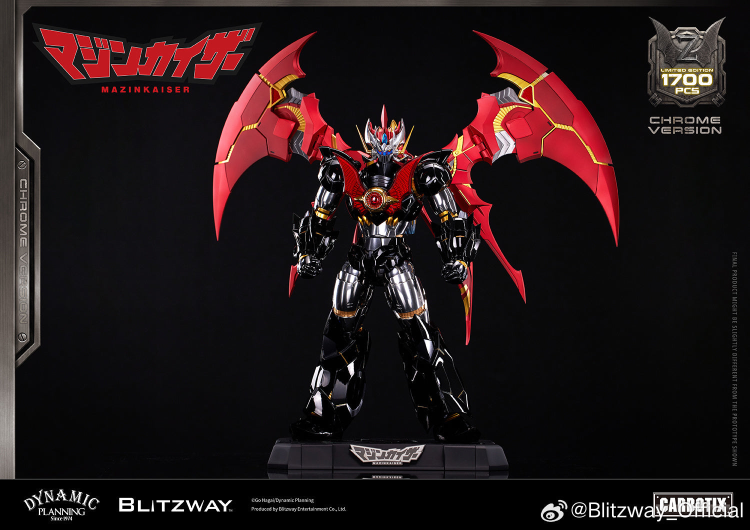 Blitzway Carbotix Super Robot Wars Mazinkaiser Chrome Plated Version 魔神凯撒 镀铬版 Premium Metal Build Structure Action Figure VCA Gundam Singapore