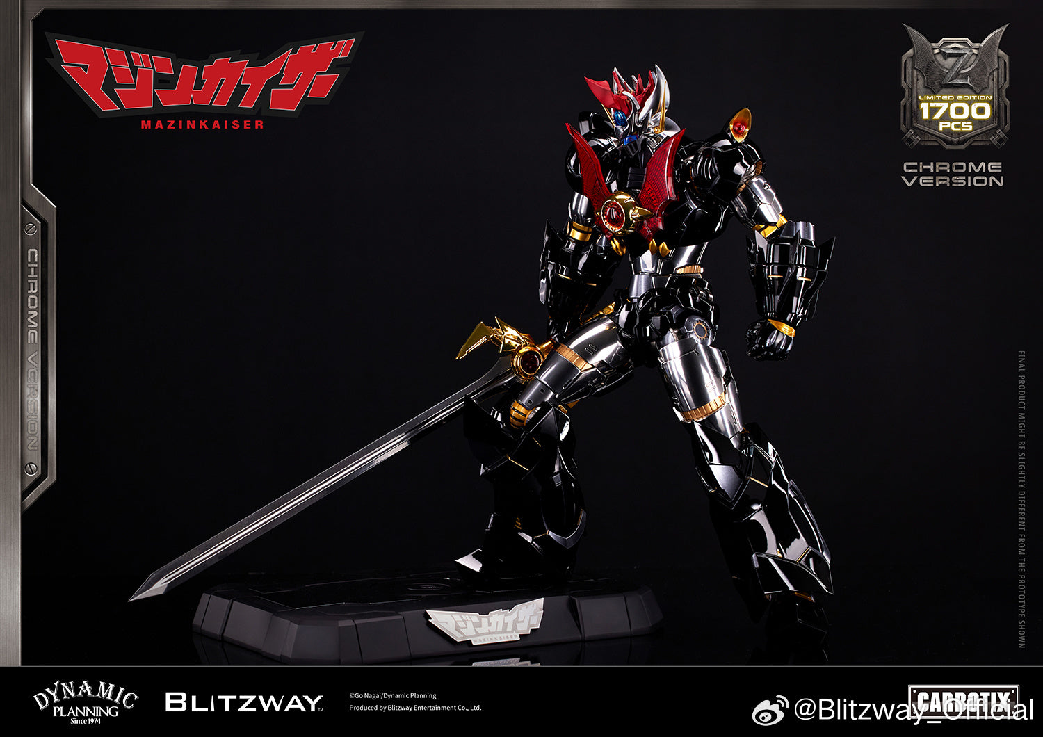 Blitzway Carbotix Super Robot Wars Mazinkaiser Chrome Plated Version 魔神凯撒 镀铬版 Premium Metal Build Structure Action Figure VCA Gundam Singapore