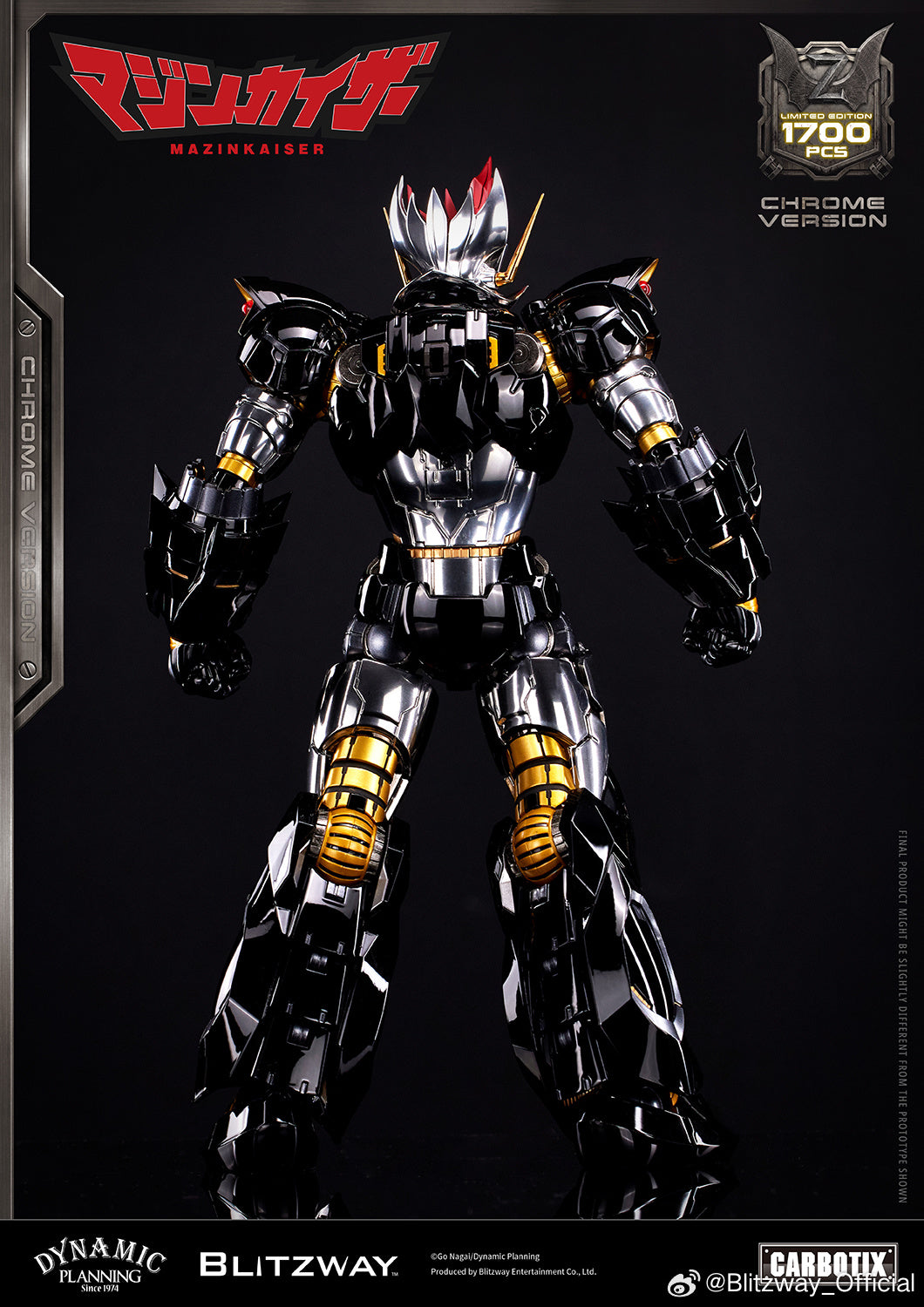 Blitzway Carbotix Super Robot Wars Mazinkaiser Chrome Plated Version 魔神凯撒 镀铬版 Premium Metal Build Structure Action Figure VCA Gundam Singapore