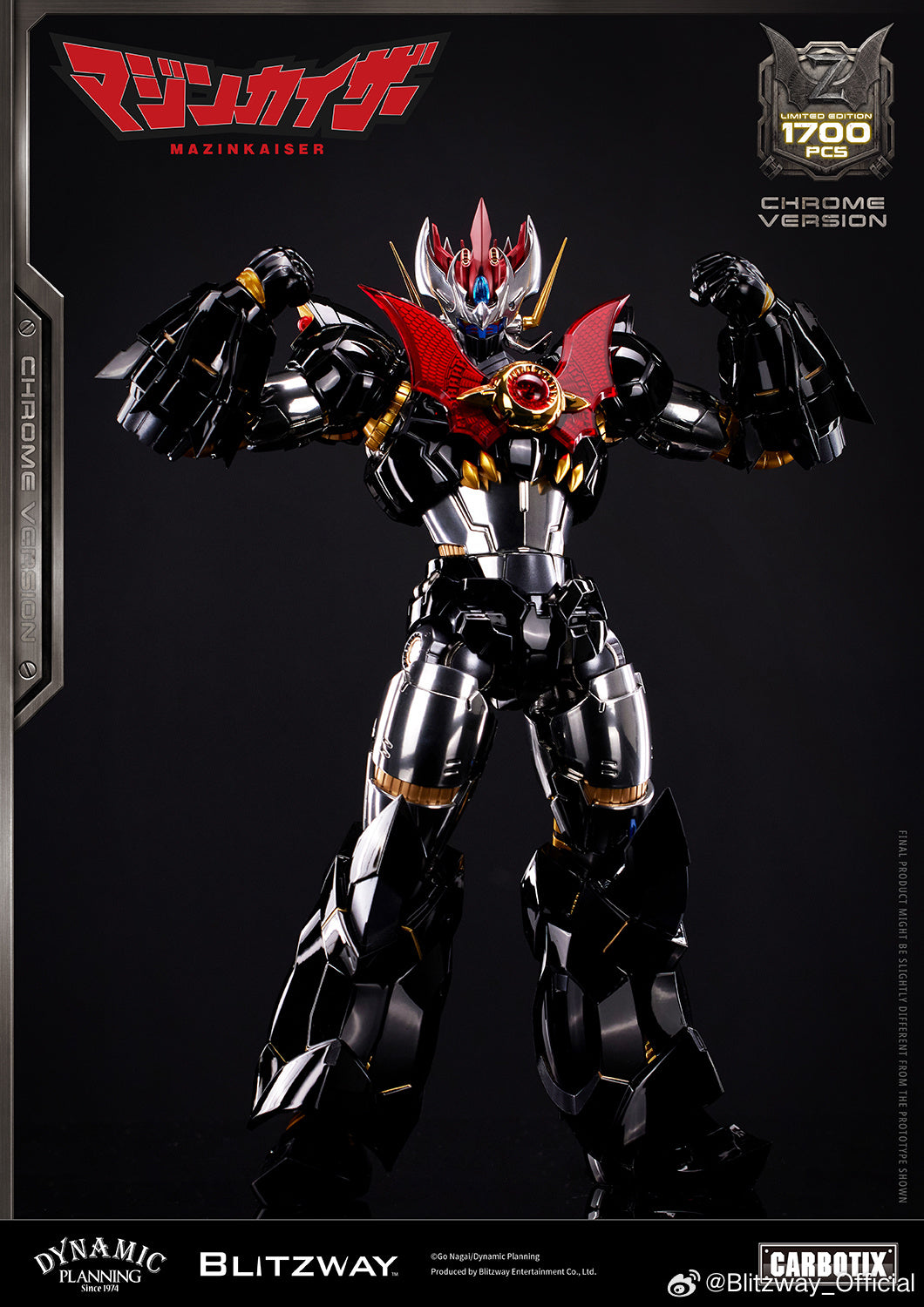 Blitzway Carbotix Super Robot Wars Mazinkaiser Chrome Plated Version 魔神凯撒 镀铬版 Premium Metal Build Structure Action Figure VCA Gundam Singapore