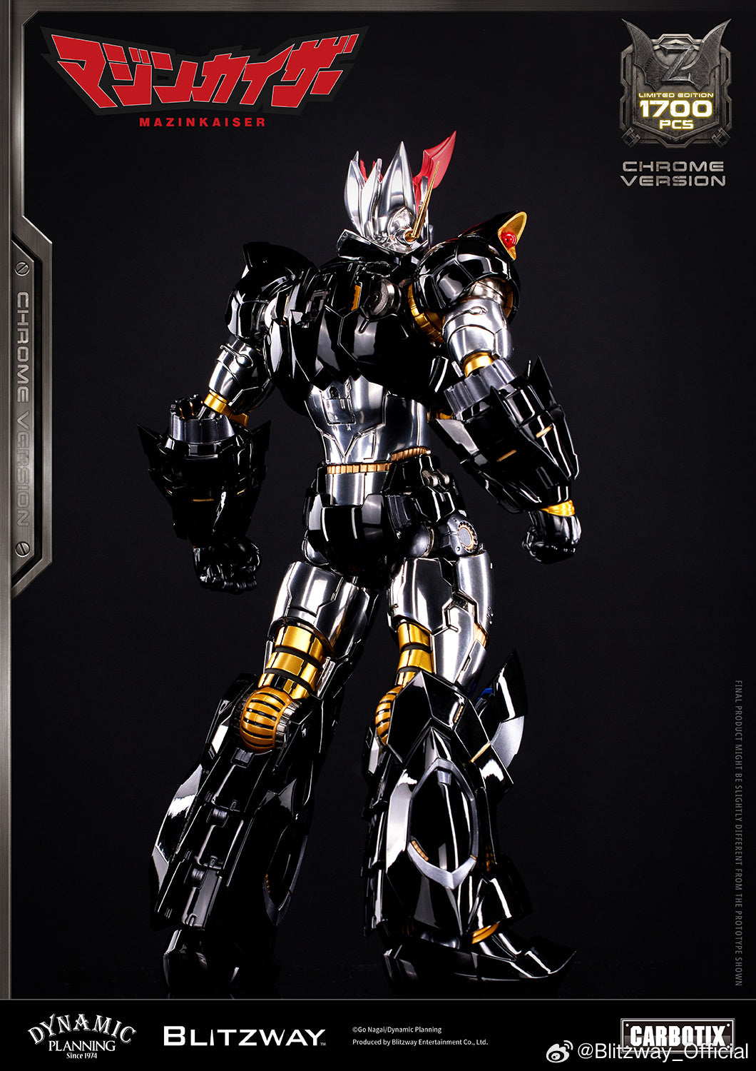 Blitzway Carbotix Super Robot Wars Mazinkaiser Chrome Plated Version 魔神凯撒 镀铬版 Premium Metal Build Structure Action Figure VCA Gundam Singapore